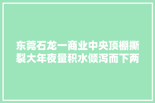 东莞石龙一商业中央顶棚撕裂大年夜量积水倾泻而下两人被冲倒受伤