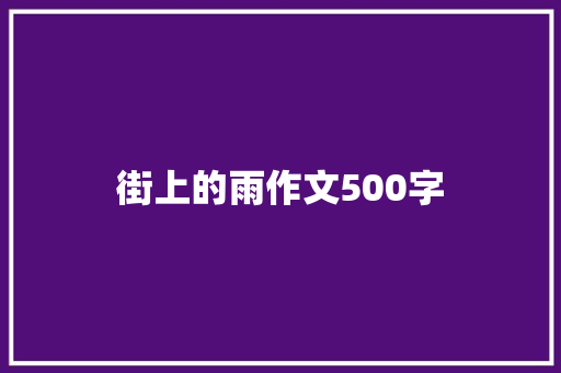 街上的雨作文500字