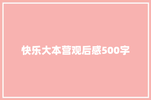 快乐大本营观后感500字