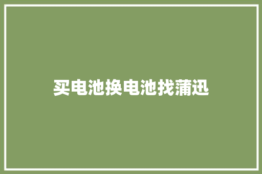 买电池换电池找蒲迅