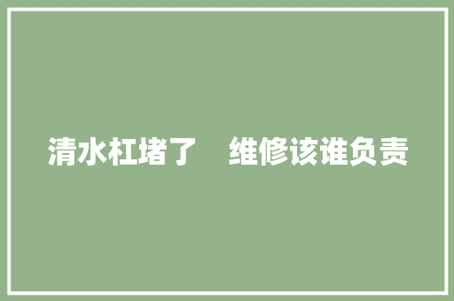 清水杠堵了　维修该谁负责