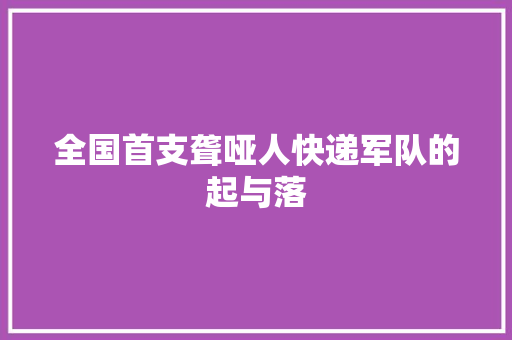 全国首支聋哑人快递军队的起与落