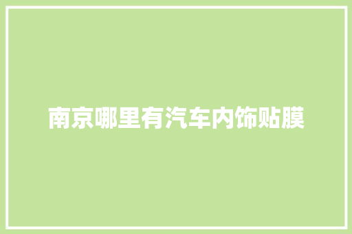 南京哪里有汽车内饰贴膜