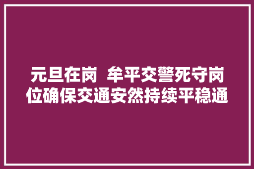 元旦在岗  牟平交警死守岗位确保交通安然持续平稳通顺