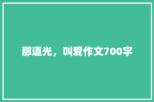 那道光，叫爱作文700字