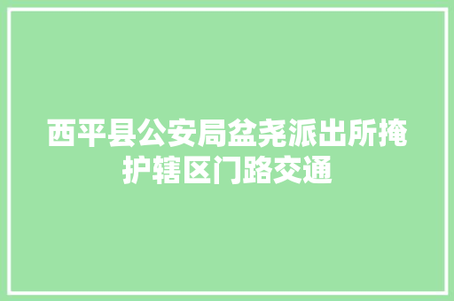 西平县公安局盆尧派出所掩护辖区门路交通