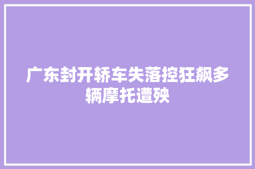 广东封开轿车失落控狂飙多辆摩托遭殃
