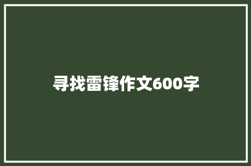 寻找雷锋作文600字