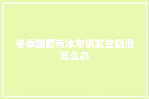冬季路面有冰车辆发生侧滑怎么办