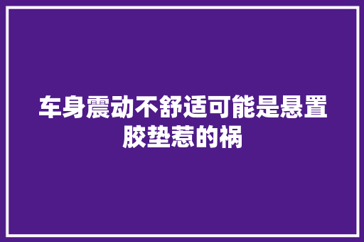 车身震动不舒适可能是悬置胶垫惹的祸