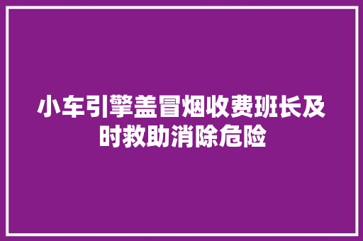 小车引擎盖冒烟收费班长及时救助消除危险 汽车知识