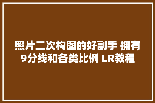 照片二次构图的好副手 拥有9分线和各类比例 LR教程