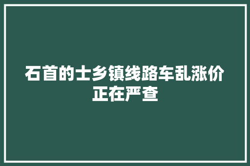 石首的士乡镇线路车乱涨价正在严查