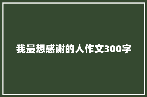 我最想感谢的人作文300字