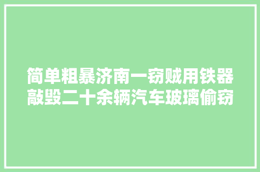 简单粗暴济南一窃贼用铁器敲毁二十余辆汽车玻璃偷窃