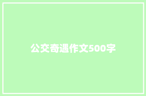 公交奇遇作文500字