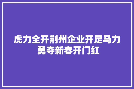 虎力全开荆州企业开足马力 勇夺新春开门红