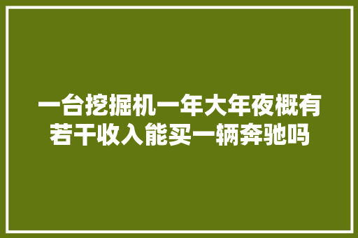 一台挖掘机一年大年夜概有若干收入能买一辆奔驰吗