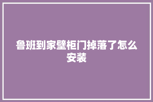 鲁班到家壁柜门掉落了怎么安装