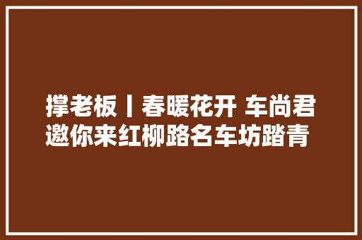 撑老板丨春暖花开 车尚君邀你来红柳路名车坊踏青 多重优惠等你来