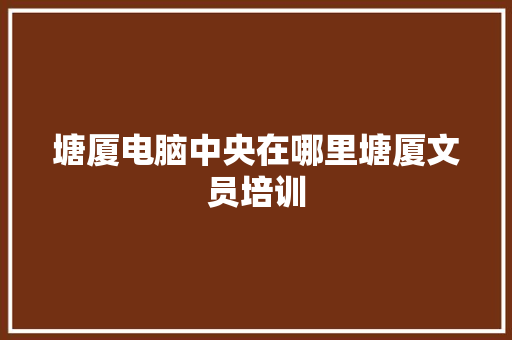 塘厦电脑中央在哪里塘厦文员培训