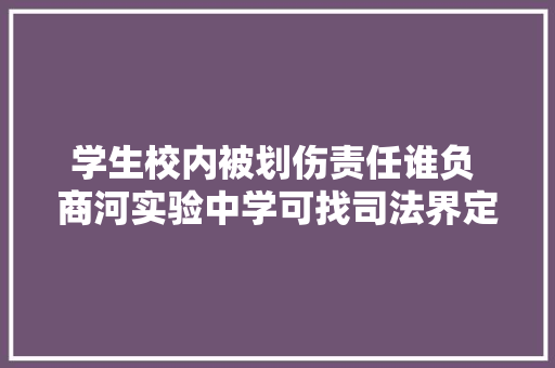 学生校内被划伤责任谁负 商河实验中学可找司法界定