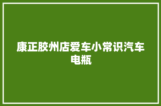 康正胶州店爱车小常识汽车电瓶