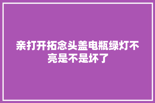 亲打开拓念头盖电瓶绿灯不亮是不是坏了