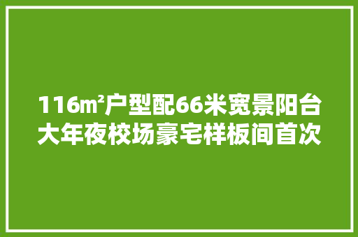 116㎡户型配66米宽景阳台大年夜校场豪宅样板间首次曝光