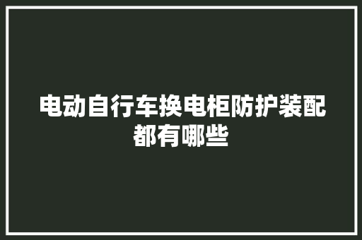 电动自行车换电柜防护装配都有哪些