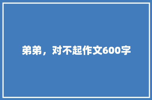 弟弟，对不起作文600字