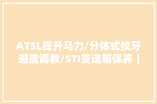 ATSL提升马力/分体式绞牙避震调教/STI变速箱保养｜酷乐问大年夜咖P4