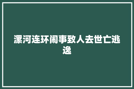 漯河连环闹事致人去世亡逃逸