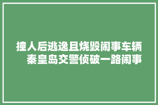 撞人后逃逸且烧毁闹事车辆　秦皇岛交警侦破一路闹事逃逸案件 汽车知识
