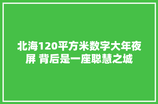 北海120平方米数字大年夜屏 背后是一座聪慧之城