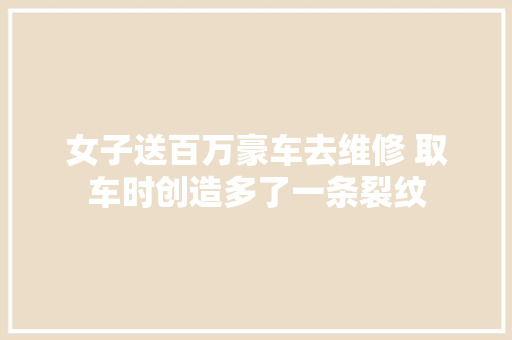 女子送百万豪车去维修 取车时创造多了一条裂纹