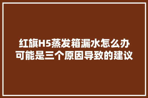 红旗H5蒸发箱漏水怎么办可能是三个原因导致的建议车主理解