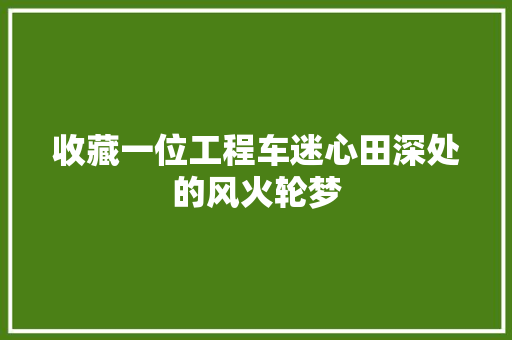 收藏一位工程车迷心田深处的风火轮梦