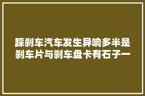 踩刹车汽车发生异响多半是刹车片与刹车盘卡有石子一招解决