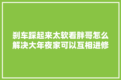 刹车踩起来太软看胖哥怎么解决大年夜家可以互相进修一下