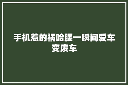 手机惹的祸哈腰一瞬间爱车变废车