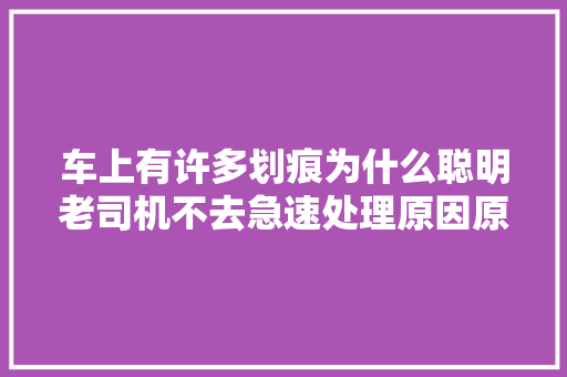 车上有许多划痕为什么聪明老司机不去急速处理原因原来在这里