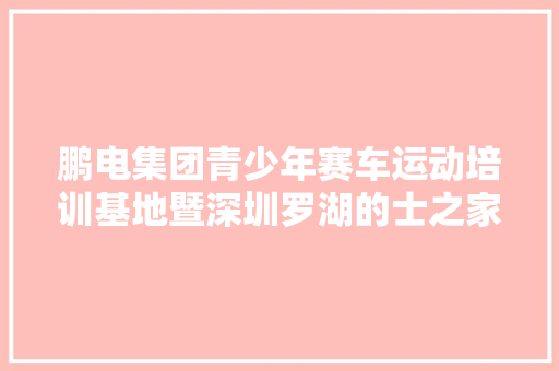 鹏电集团青少年赛车运动培训基地暨深圳罗湖的士之家启用
