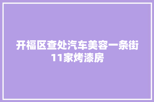 开福区查处汽车美容一条街11家烤漆房