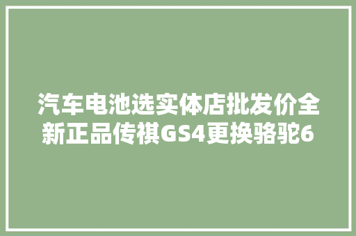 汽车电池选实体店批发价全新正品传祺GS4更换骆驼60安