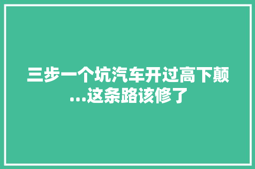 三步一个坑汽车开过高下颠…这条路该修了