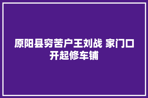 原阳县穷苦户王刘战 家门口开起修车铺 汽车知识