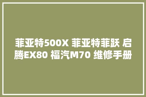 菲亚特500X 菲亚特菲跃 启腾EX80 福汽M70 维修手册电路图2023