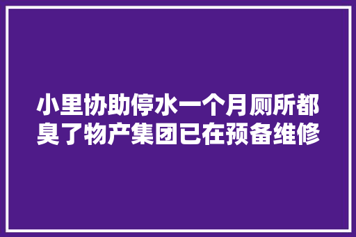小里协助停水一个月厕所都臭了物产集团已在预备维修工作