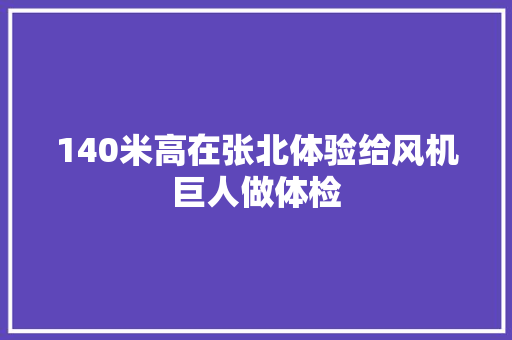 140米高在张北体验给风机巨人做体检